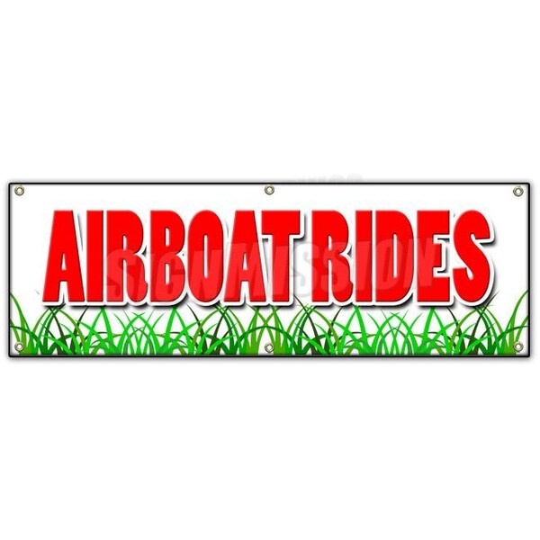 Signmission AIRBOAT RIDES BANNER SIGN everglades guided tours swamp buggy wetlands B-72 Airboat Rides - main